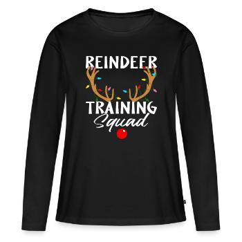 Weihnachtslauf Rentierläufer Training Squad T - Frauen Premium Bio Langarmshirt - Schwarz - Vorne - Julia (174cm)