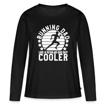 Papa coureur homme | Drôle de marathonien Père’s - T-shirt manches longues Premium bio Femme - noir - Devant - Julia (174cm)