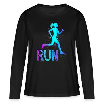 Running Girl for girls runnersrunning lover - Women's Premium Organic Long Sleeve Shirt - black - Front - Julia (174cm)