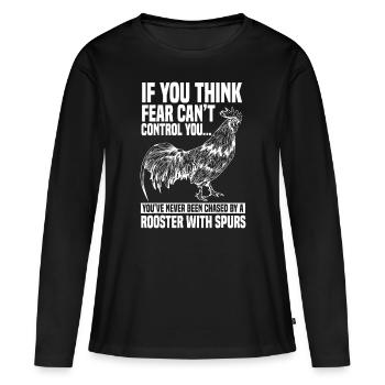 Rooster Chicken Lover Animalchicken ownerchicken f - Women's Premium Organic Long Sleeve Shirt - black - Front - Julia (174cm)