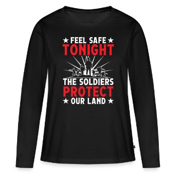 Soldier Feel Safe Tonight Military Army Veteran - Women's Premium Organic Long Sleeve Shirt - black - Front - Julia (174cm)