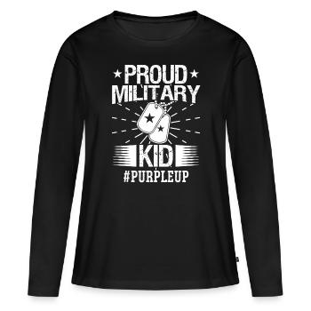 Soldier Proud Military Kid #purpleup Military Army - Women's Premium Organic Long Sleeve Shirt - black - Front - Julia (174cm)