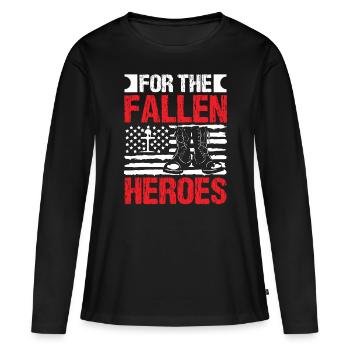 Soldier For The Fallen Heroes Military Army Veteran - Women's Premium Organic Long Sleeve Shirt - black - Front - Julia (174cm)