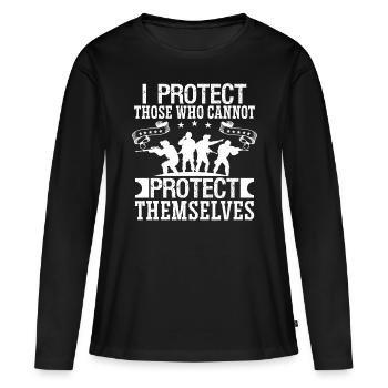 Soldier Protect Those Who Cannot Military Army - Women's Premium Organic Long Sleeve Shirt - black - Front - Julia (174cm)