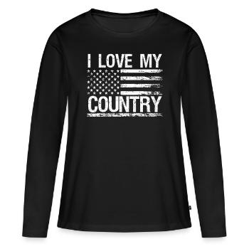 Soldier I Love My Country Military Army Veteran - Women's Premium Organic Long Sleeve Shirt - black - Front - Julia (174cm)