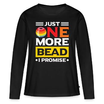 Perle Perle Broderie Bijoutier Fabricant de bijoux - T-shirt manches longues Premium bio Femme - noir - Devant - Julia (174cm)