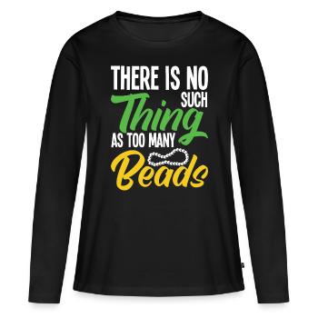 Perle Perle Broderie Bijoutier Fabricant de bijoux - T-shirt manches longues Premium bio Femme - noir - Devant - Julia (174cm)