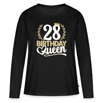 28th birthday woman 28 years old 28th 28er Queen - Women's Premium Organic Long Sleeve Shirt - black - Front - Julia (174cm)
