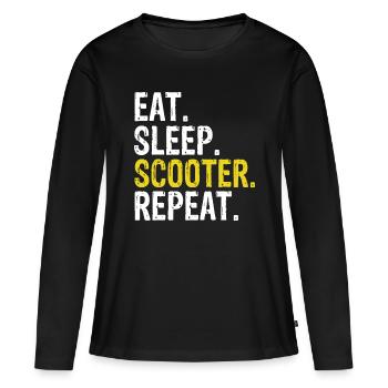 Manger Sleep Scooter Répéter Cadeau - T-shirt manches longues Premium bio Femme - noir - Devant - Julia (174cm)