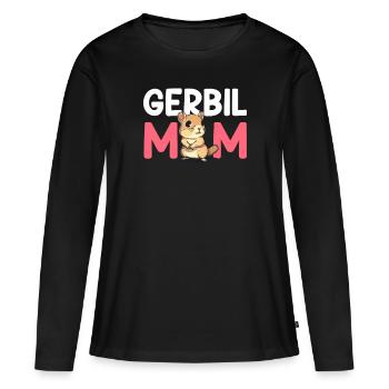 Gerbille maman, gerbille - T-shirt manches longues Premium bio Femme - noir - Devant - Julia (174cm)