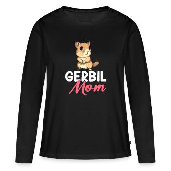 Gerbille maman, gerbille - T-shirt manches longues Premium bio Femme - noir - Devant - Julia (174cm)