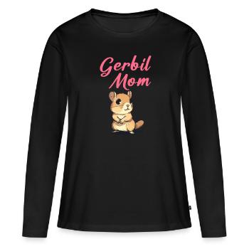 Gerbille maman, gerbille - T-shirt manches longues Premium bio Femme - noir - Devant - Julia (174cm)