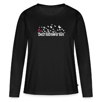 BWL Kollegin Schmetterlinge Betriebswirtin - Frauen Premium Bio Langarmshirt - Schwarz - Vorne - Julia (174cm)
