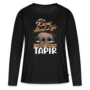 Tapir Tapir des plaines Tapirdae Tapir - T-shirt manches longues Premium bio Femme - noir - Devant - Julia (174cm)