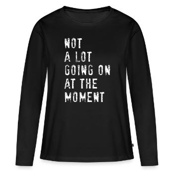 Vintage pas beaucoup de choses en ce moment - T-shirt manches longues Premium bio Femme - noir - Devant - Julia (174cm)