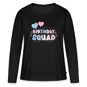 Pastel Birthday Squad for Birthday Partyfor women - Women's Premium Organic Long Sleeve Shirt - black - Front - Julia (174cm)