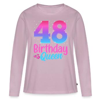 Anniversaire Queen 48 Geburtstag - T-shirt manches longues Premium bio Femme - rose poudré - Devant - Julia (174cm)