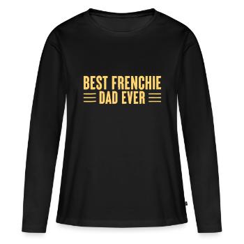 Best Frenchie Dad Ever Funny Dog Dad Vintage Fathe - Women's Premium Organic Long Sleeve Shirt - black - Front - Julia (174cm)