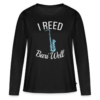 Drôle Reed Bari Well Baryton Sax Saxophone Musici - T-shirt manches longues Premium bio Femme - noir - Devant - Julia (174cm)