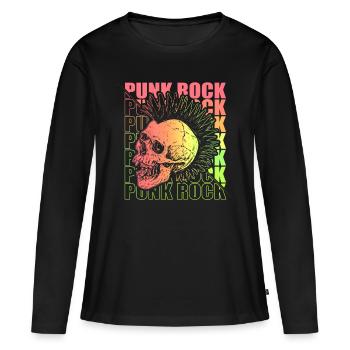 Punk Rock Pogo Anarchie Punks Punk Rocker Punk - T-shirt manches longues Premium bio Femme - noir - Devant - Julia (174cm)