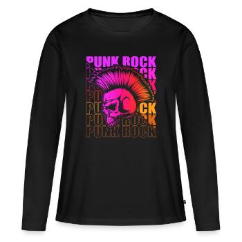Punk Rock Pogo Anarchie Punks Punk Rocker Punk - T-shirt manches longues Premium bio Femme - noir - Devant - Julia (174cm)