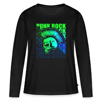 Punk Rock Pogo Anarchie Punks Punk Rocker Punk - T-shirt manches longues Premium bio Femme - noir - Devant - Julia (174cm)