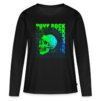 Punk Rock Pogo Anarchie Punks Punk Rocker Punk - T-shirt manches longues Premium bio Femme - noir - Devant - Julia (174cm)