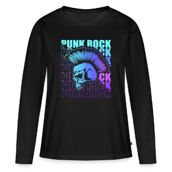 Punk Rock Pogo Anarchie Punks Punk Rocker Punk - T-shirt manches longues Premium bio Femme - noir - Devant - Julia (174cm)