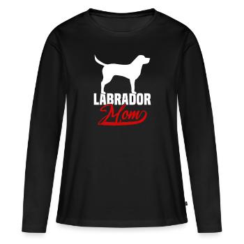 Labrador Mom - Frauen Premium Bio Langarmshirt - Schwarz - Vorne - Julia (174cm)