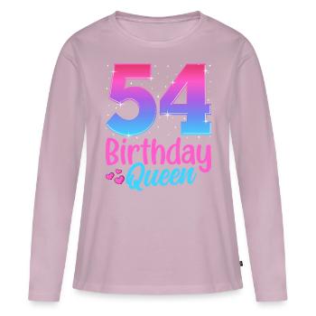 Anniversaire Reine 56 Geburtstag - T-shirt manches longues Premium bio Femme - rose poudré - Devant - Julia (174cm)