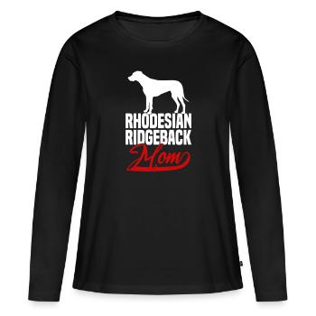 Rhodesian Ridgeback Mom - Women's Premium Organic Long Sleeve Shirt - black - Front - Julia (174cm)