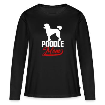 Poodle Mom - Frauen Premium Bio Langarmshirt - Schwarz - Vorne - Julia (174cm)