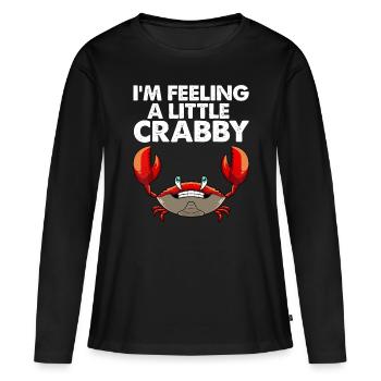 Funny Crab Design For Men Women Crabby Crabbing Cr - Women's Premium Organic Long Sleeve Shirt - black - Front - Julia (174cm)
