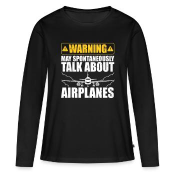 Meilleur art d’avion pour hommes femmes pilote aviation pla - T-shirt manches longues Premium bio Femme - noir - Devant - Julia (174cm)
