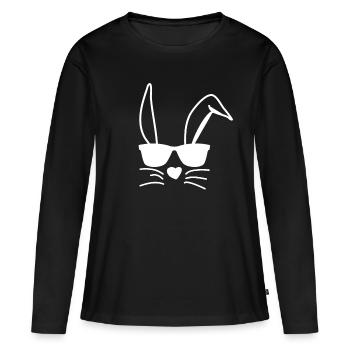 Idée de Pâques Garçons Filles Enfants Hip Lunettes de soleil de Pâques - T-shirt manches longues Premium bio Femme - noir - Devant - Julia (174cm)