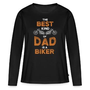 Motard Papa Moto Drôle Papa Papa Papa - T-shirt manches longues Premium bio Femme - noir - Devant - Julia (174cm)