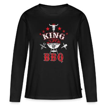 Roi du barbecue - T-shirt manches longues Premium bio Femme - noir - Devant - Julia (174cm)
