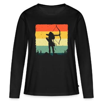 Cute Archery Design For Men Women Kids Archer Arch - Women's Premium Organic Long Sleeve Shirt - black - Front - Julia (174cm)