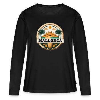 Logo de Majorque - T-shirt manches longues Premium bio Femme - noir - Devant - Julia (174cm)