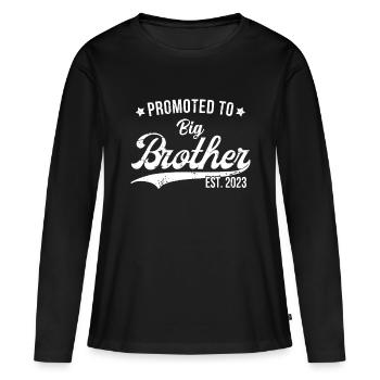 Promoted To Big Bro 2023 Soon To Be Boys Pregnancy - Women's Premium Organic Long Sleeve Shirt - black - Front - Julia (174cm)