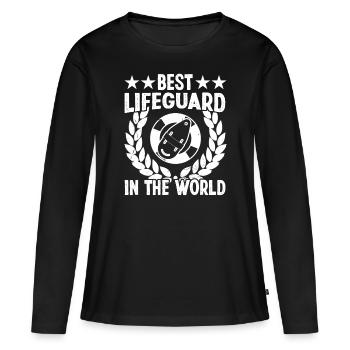 Pool Attendant Best Lifeguard In World Lifeguard - Women's Premium Organic Long Sleeve Shirt - black - Front - Julia (174cm)