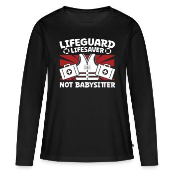Sauveteur préposé à la piscine Pas sauveteur de baby-sitter - T-shirt manches longues Premium bio Femme - noir - Devant - Julia (174cm)