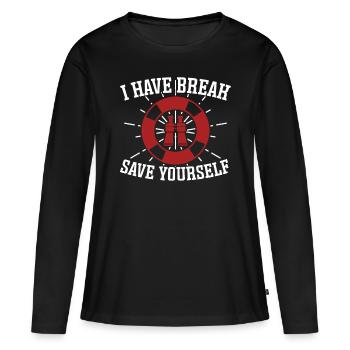 Sauveteur Sauvetez-vous Sauveteur - T-shirt manches longues Premium bio Femme - noir - Devant - Julia (174cm)