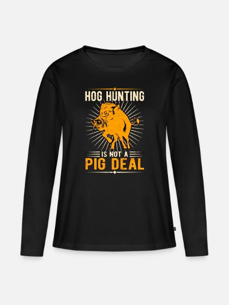 Wildschweinjagd Wildschweinjäger - Frauen Premium Bio Langarmshirt - Schwarz