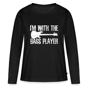 Bassist Gitarre Paar Freundin Vintageguitar - Frauen Premium Bio Langarmshirt - Schwarz - Vorne - Julia (174cm)