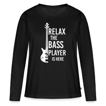 Détendez-vous Le bassiste est ici Guitare basse - T-shirt manches longues Premium bio Femme - noir - Devant - Julia (174cm)