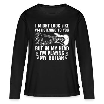 Lustige Gitarre, für Männer Frauen Gitarrist Gitarre spielen - Frauen Premium Bio Langarmshirt - Schwarz - Vorne - Julia (174cm)