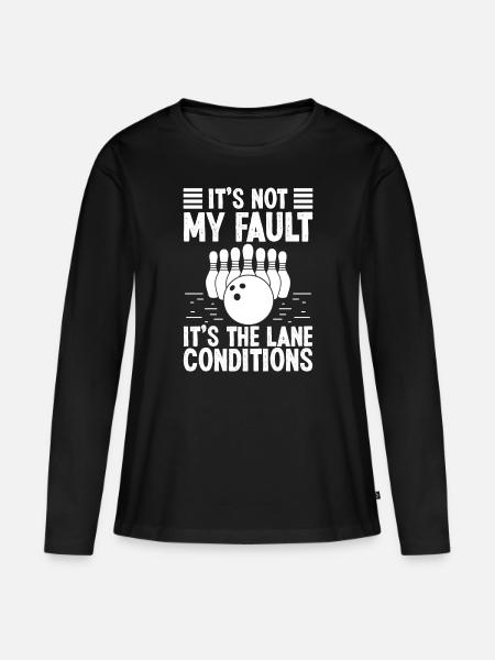 It's not my fault Bowling Design - Premium økologisk langærmet T-shirt til kvinder - sort
