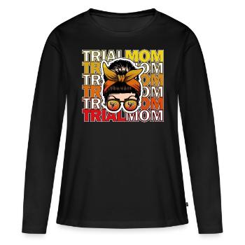 Fête des mères 2024 Trialbike Mama Sport Mom TRIAL - T-shirt manches longues Premium bio Femme - noir - Devant - Julia (174cm)