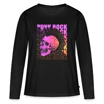 Punk Rock Pogo Anarchie Punks Punk Rocker Punk - T-shirt manches longues Premium bio Femme - noir - Devant - Julia (174cm)
